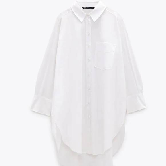 ❤️NEW Blogger Favorite Zara Oversized Poplin Shirt & Knitwear Bustier Crop Top - Picture 7 of 10